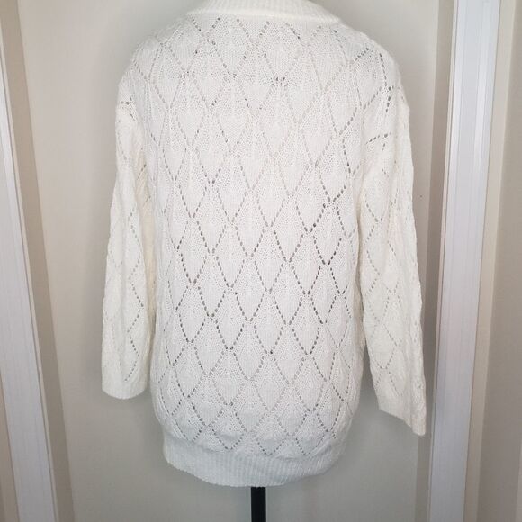 White Crochet Knit Sweater - Picture 4 of 7